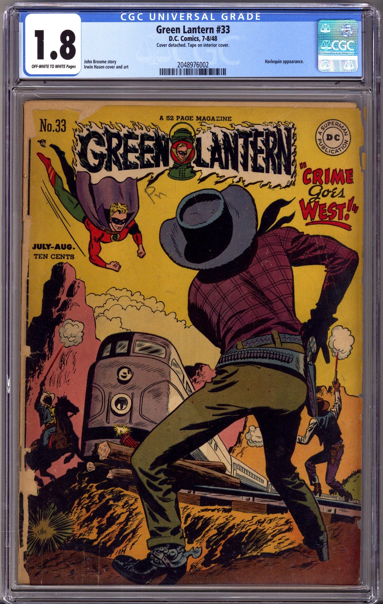 Green Lantern Vol 1 33 CGC 1.8 (GD-) (1948)