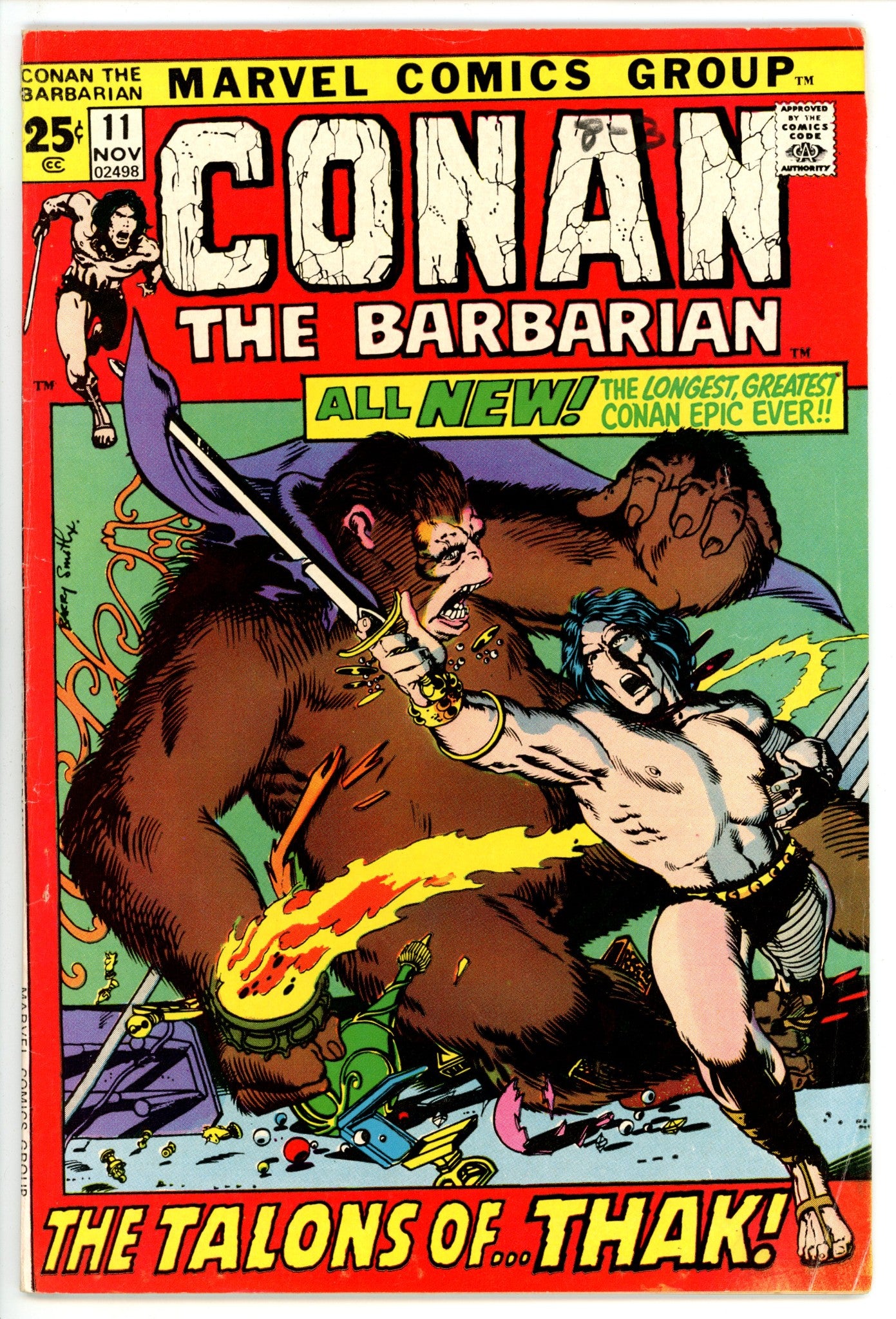 Conan the Barbarian Vol 1 11 FN- (5.5) (1971) 