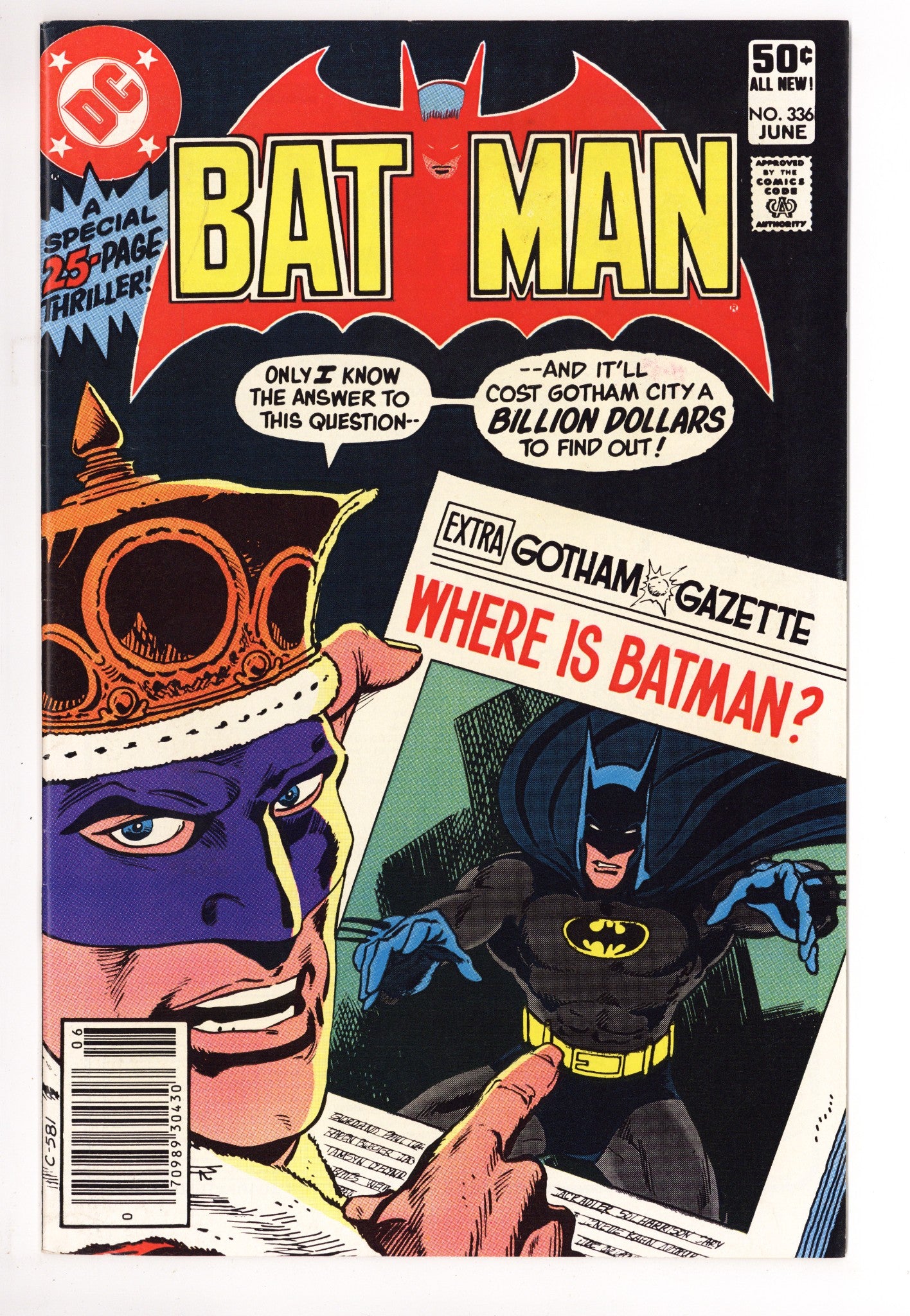 Batman Vol 1 336 VF (8.0) (1981) Newsstand 