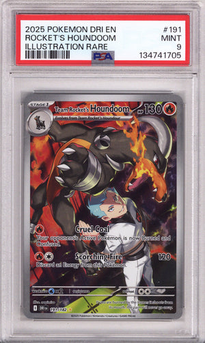 Pokemon Destined Rivals Team Rocket'S Houndoom Illustration Rare PSA Mint 9 (2025)