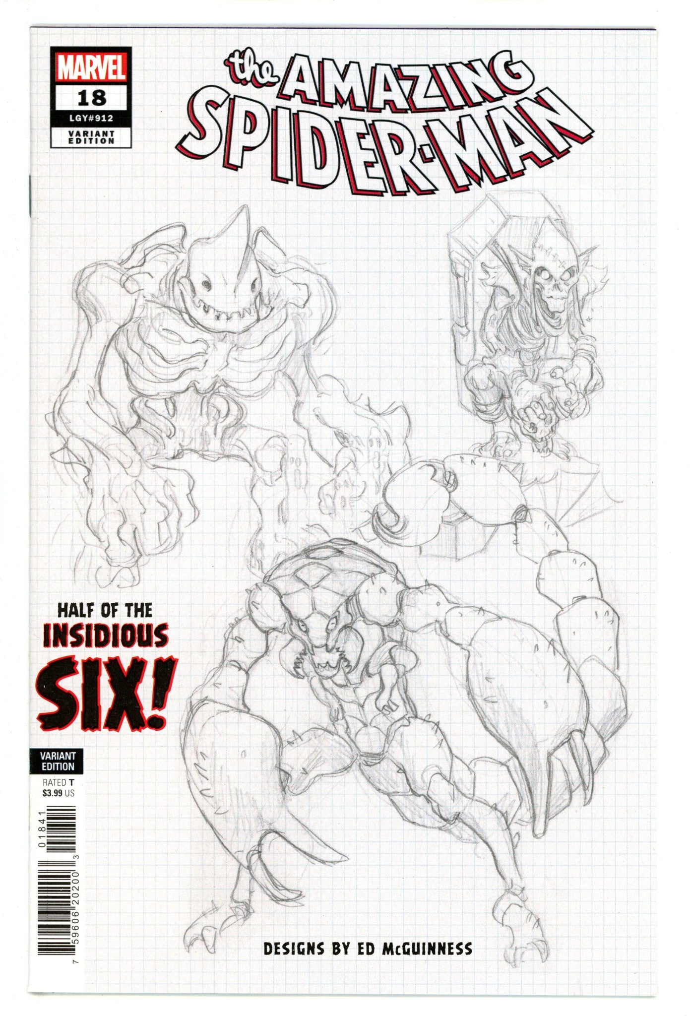 The Amazing Spider-Man Vol 6 18 (912) High Grade (2023) McGuinness Design Variant 