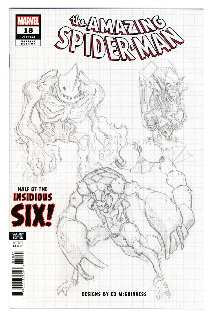 The Amazing Spider-Man Vol 6 18 (912) High Grade (2023) McGuinness Design Variant 