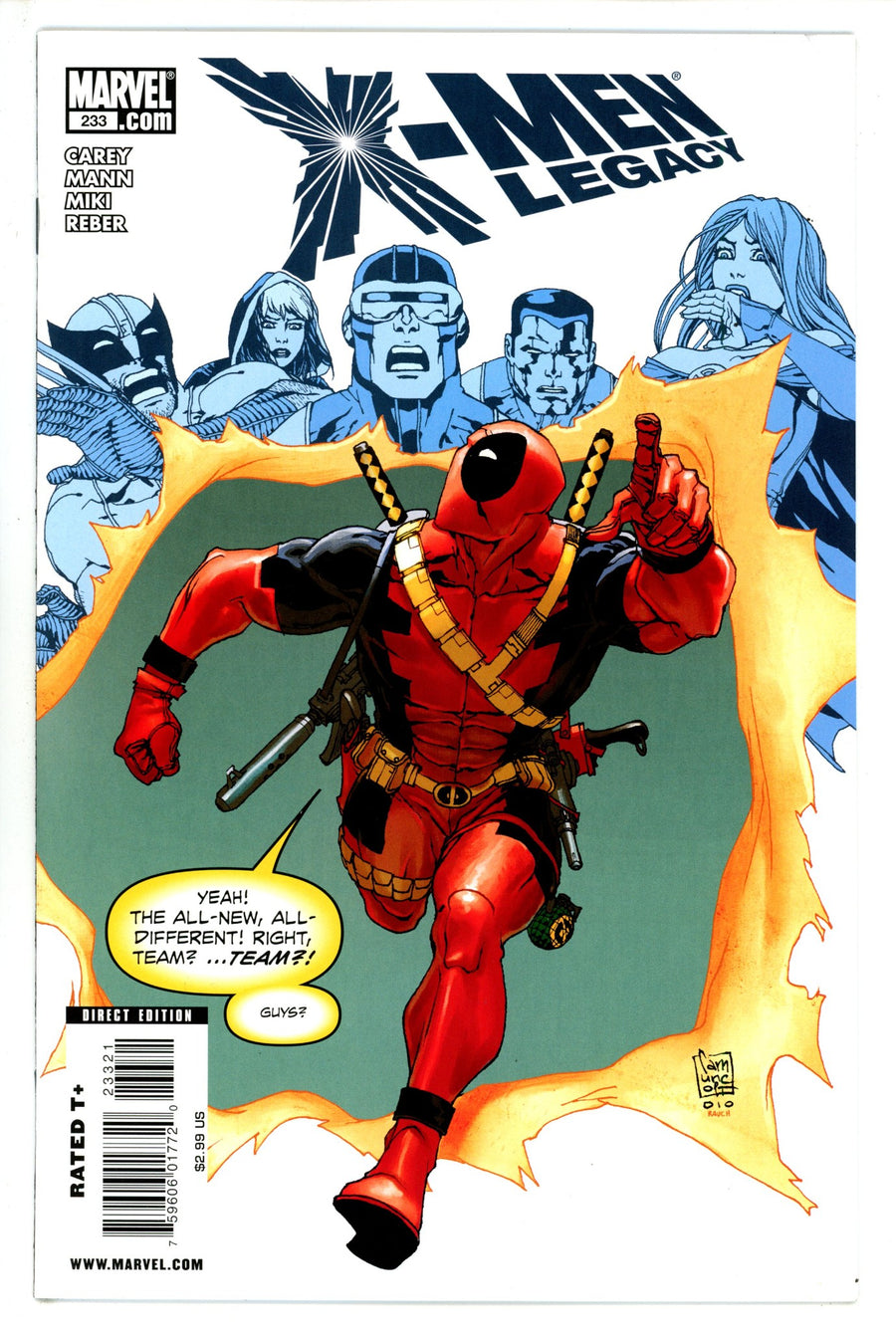 X-Men: Legacy Vol 1 233 High Grade (2010) Camuncoli Homage Variant 