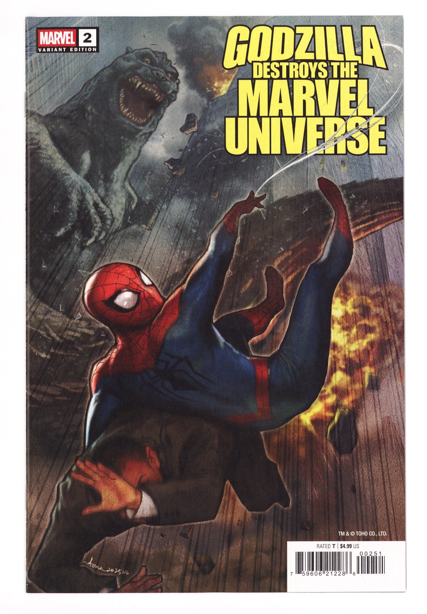 Godzilla Destroys The Marvel Universe 2 Stonehouse Variant (2025)