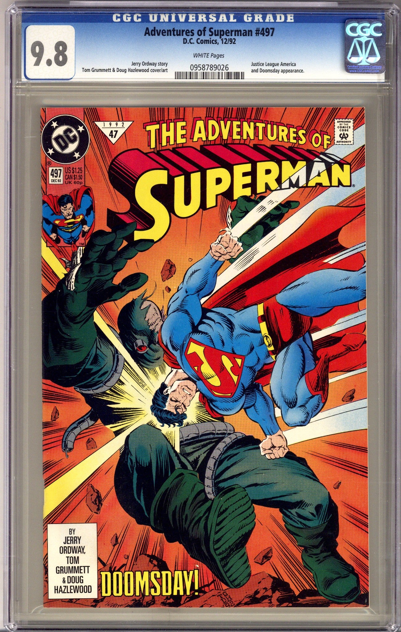 Adventures of Superman Vol 1 497 CGC 9.8 (NM/M) (1992) 