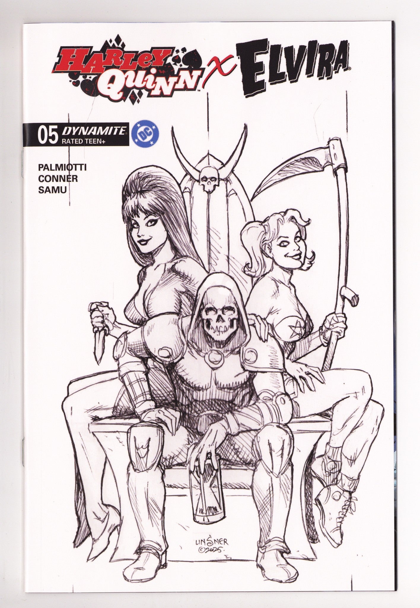 Harley Quinn X Elvira 5 Linsner B&W Incentive (2026)