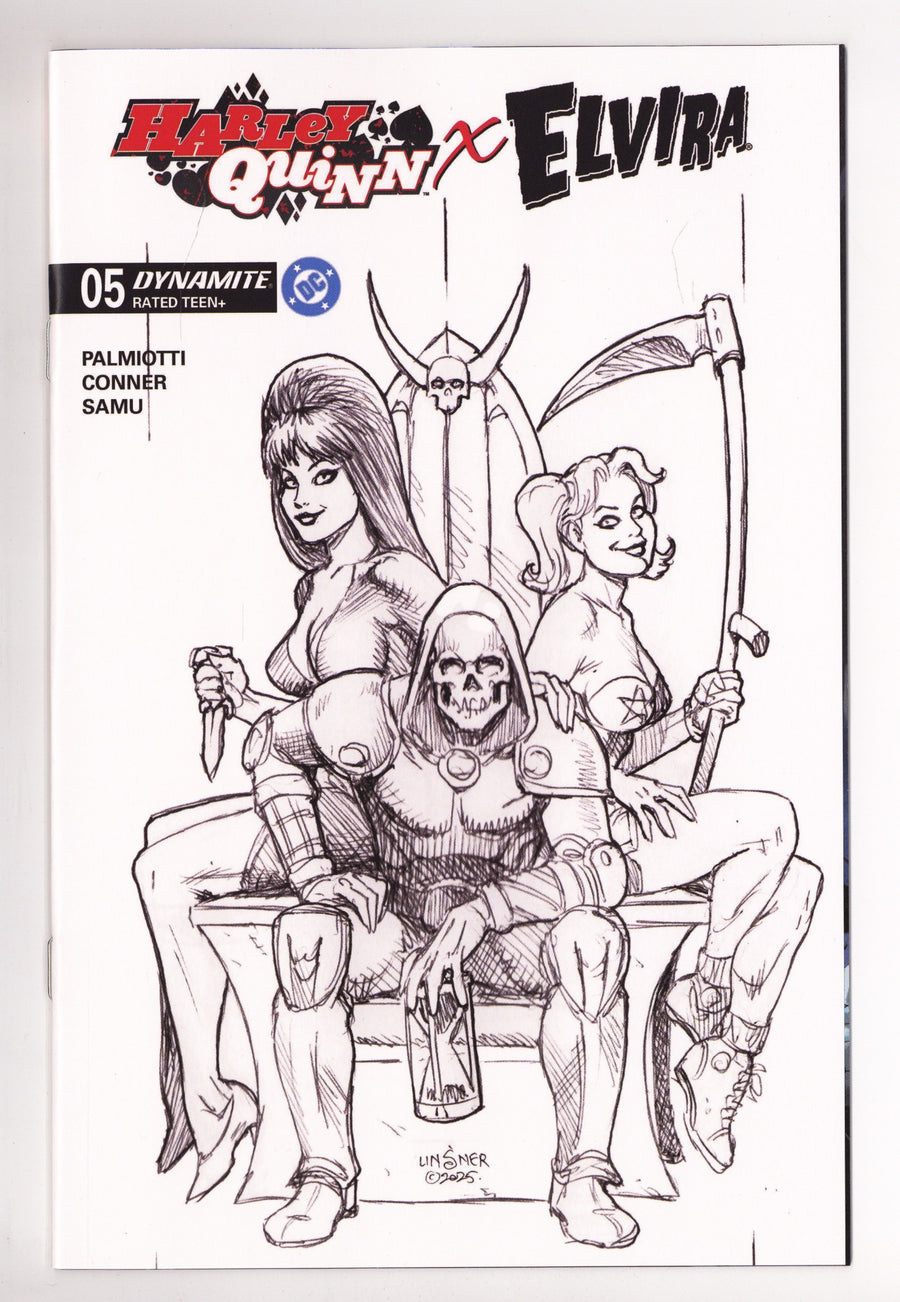 Harley Quinn X Elvira 5 Linsner B&W Incentive (2026)