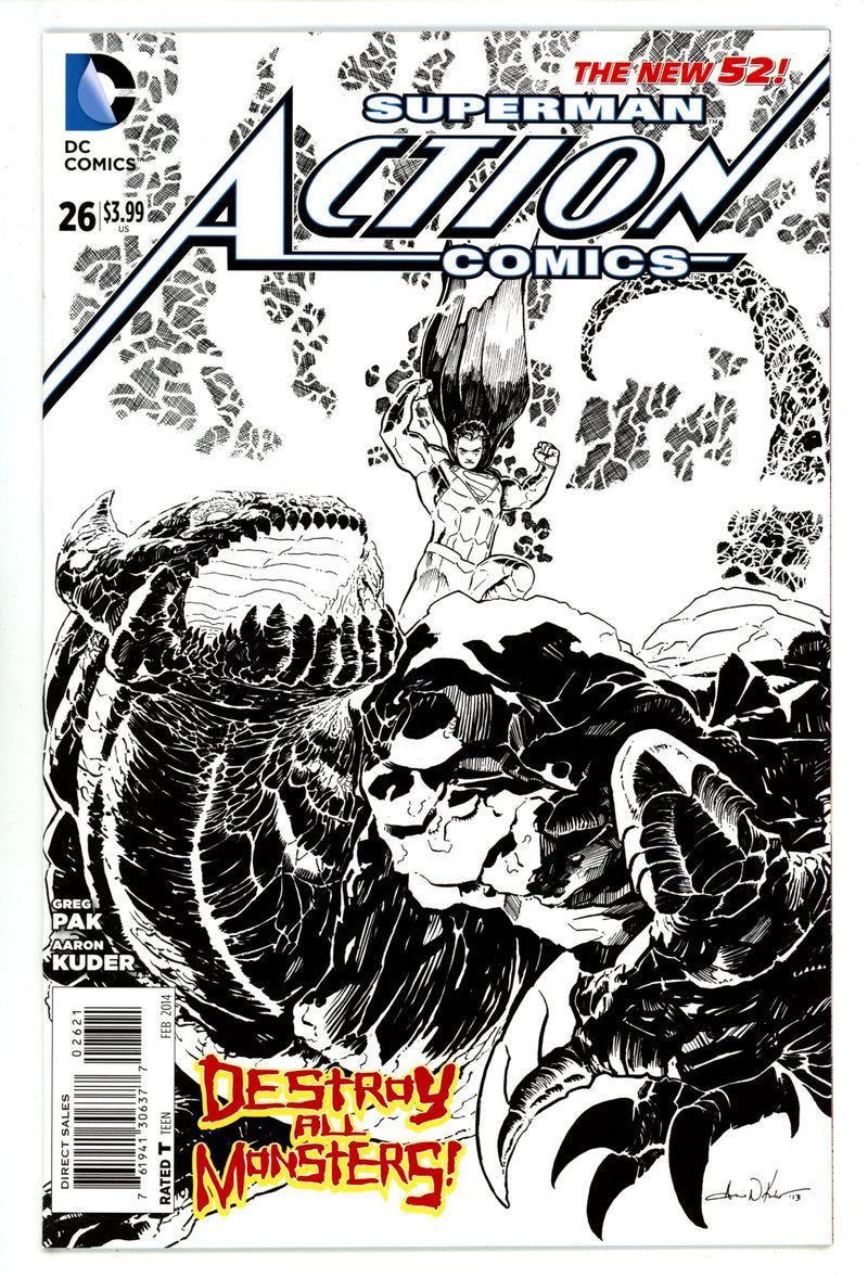 Action Comics Vol 2 26 High Grade (2014) B&W Sketch Incentive Variant 