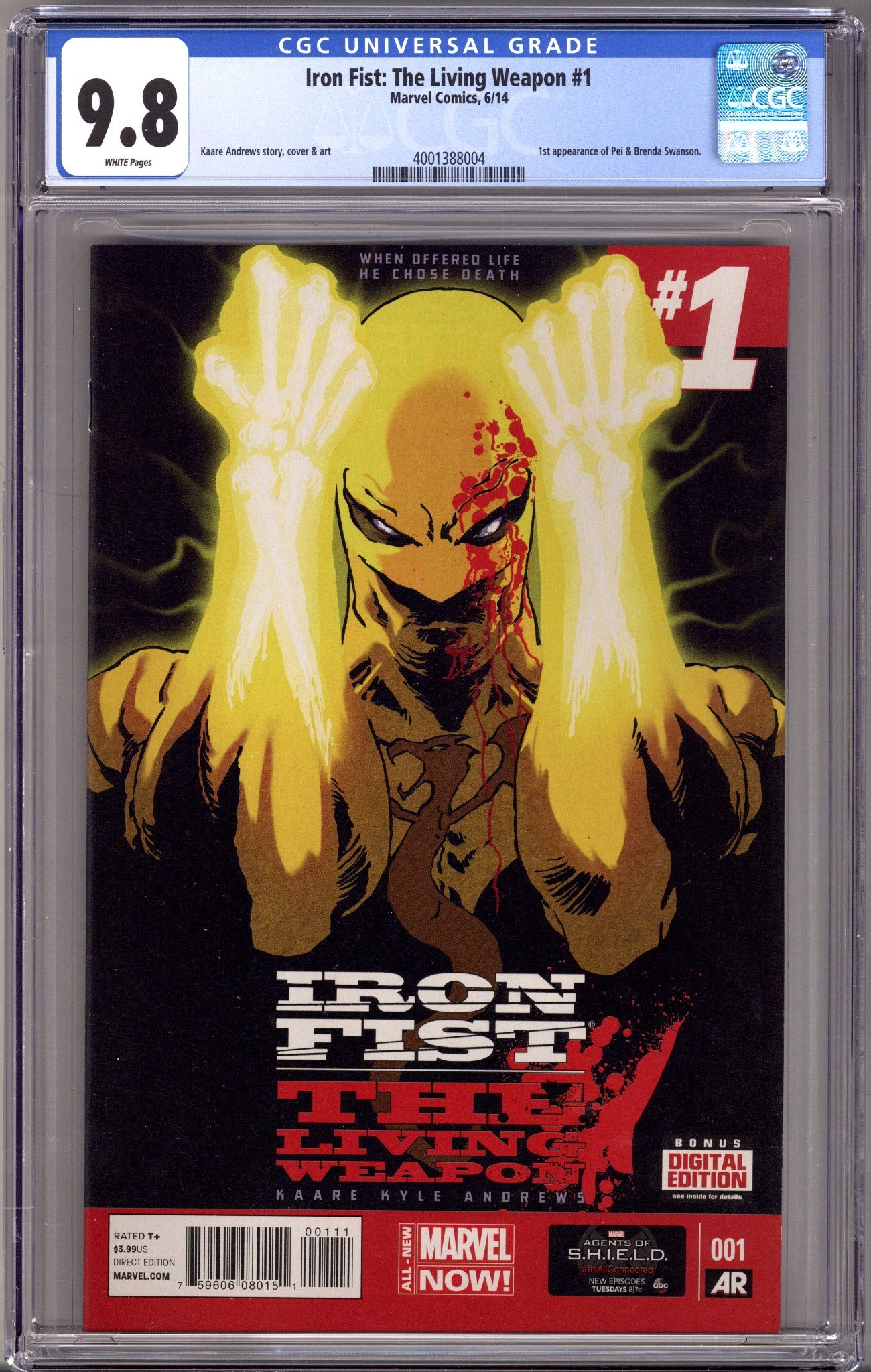 Iron Fist, the Living Weapon 1 CGC 9.8 (NM/M) (2014) 