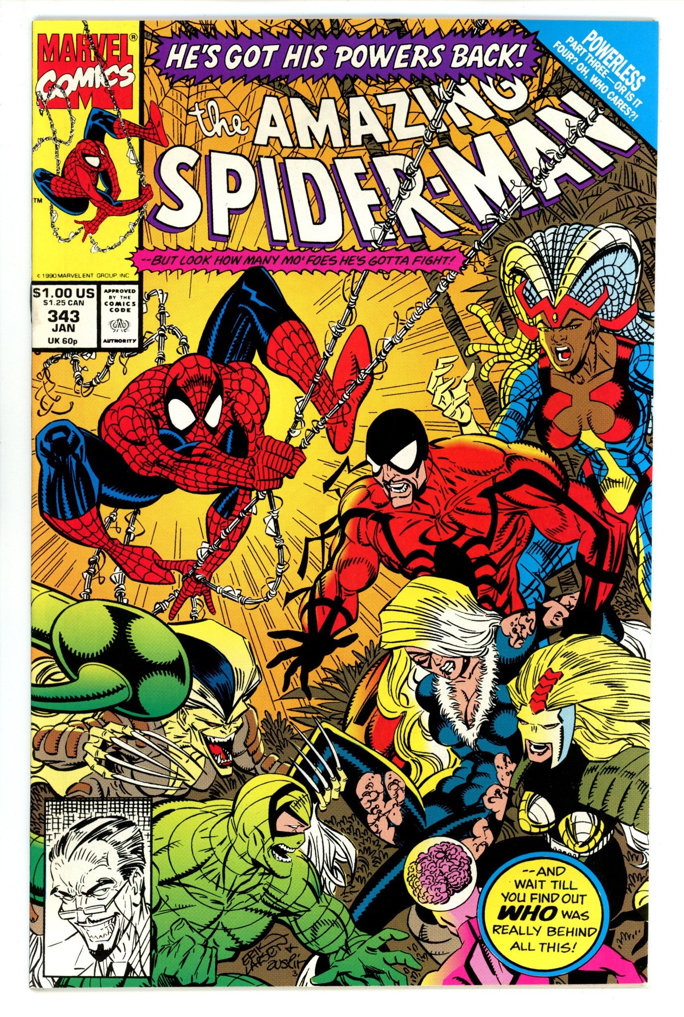 The Amazing Spider-Man Vol 1 343 NM- (9.2) (1991) 