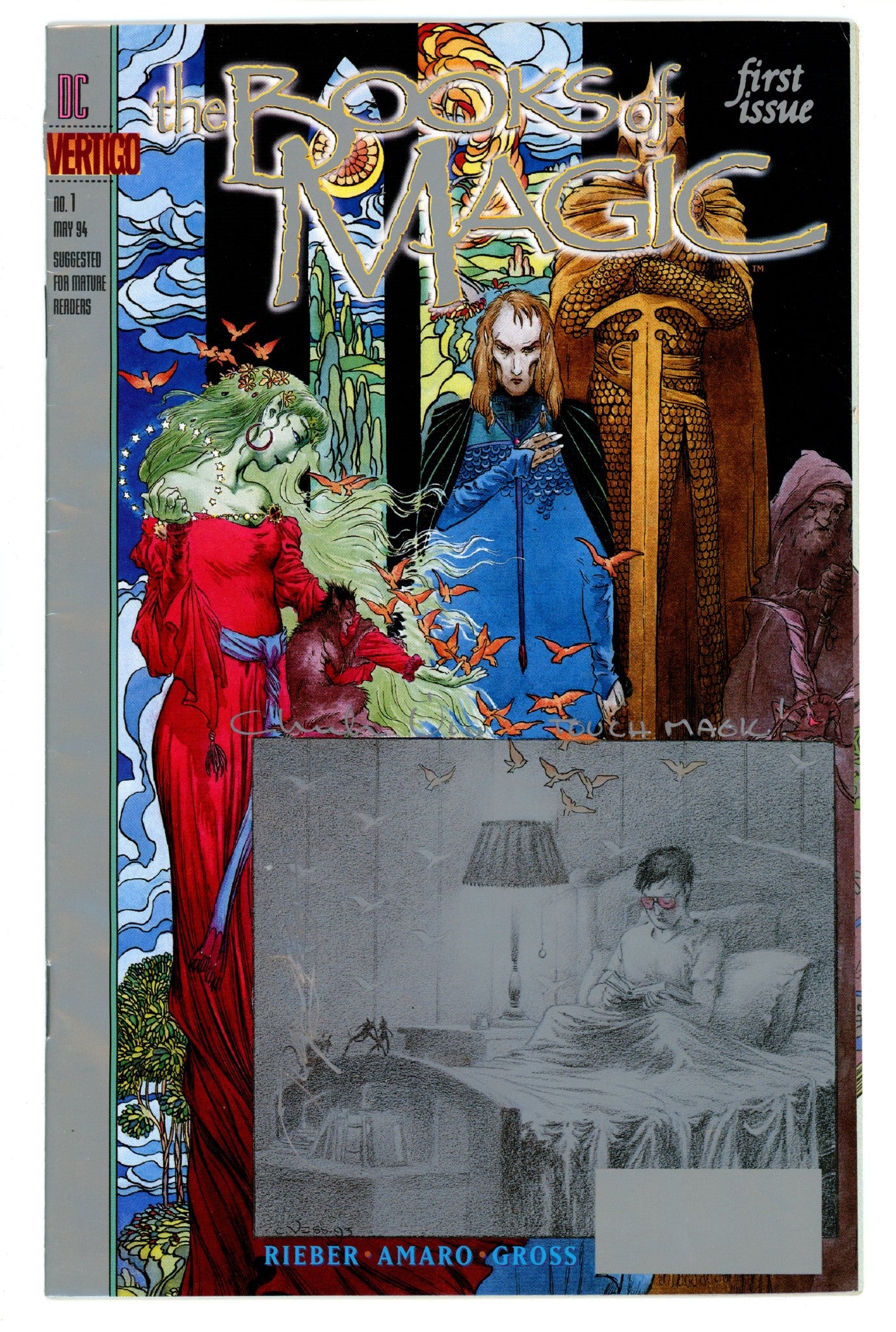 The Books of Magic Vol 2 1 FN (6.0) Platinum (1994) Variant Signed x2 Cover Charles Vess & John Rieber 