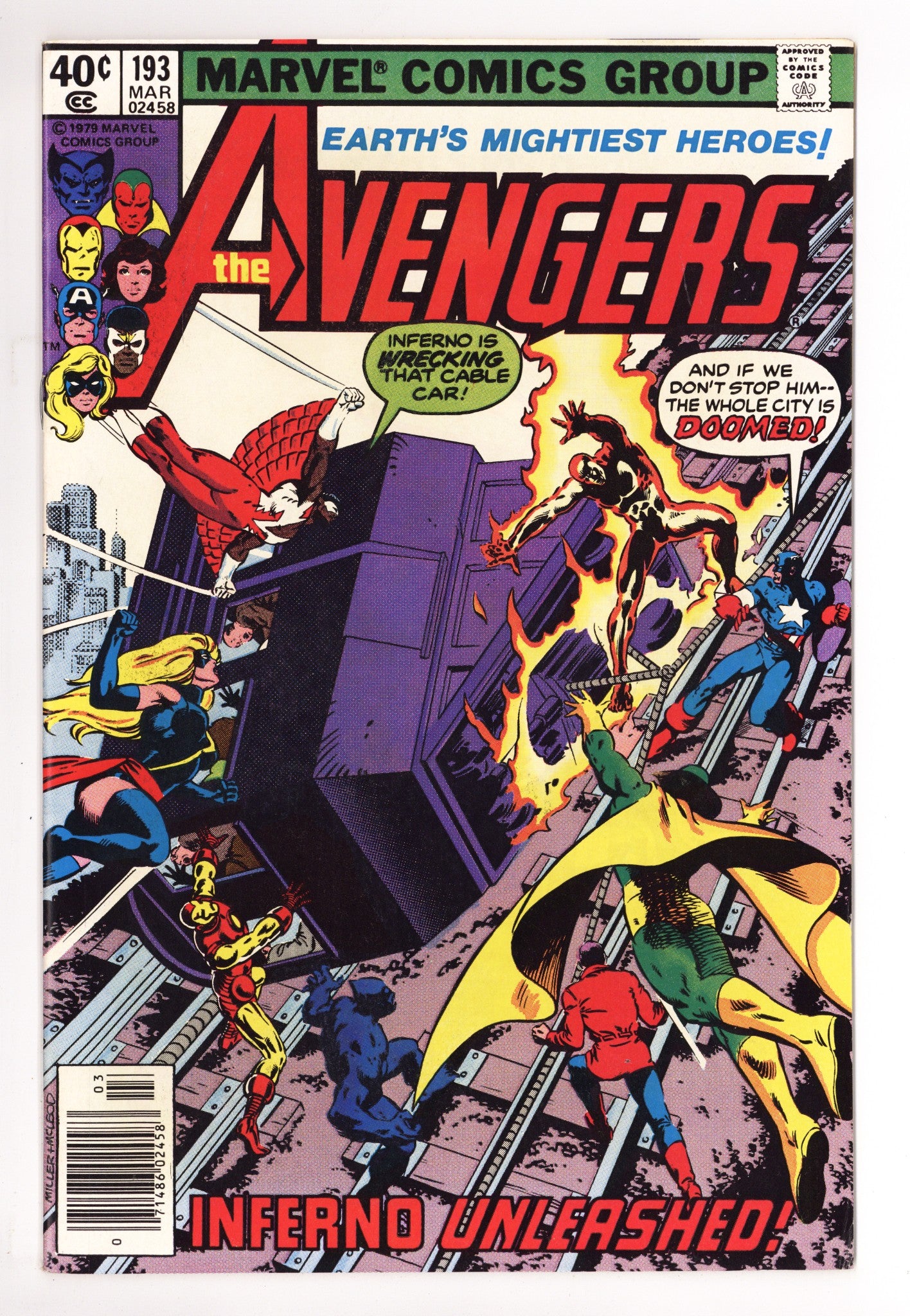The Avengers Vol 1 193 Mid Grade (1980) Newsstand 