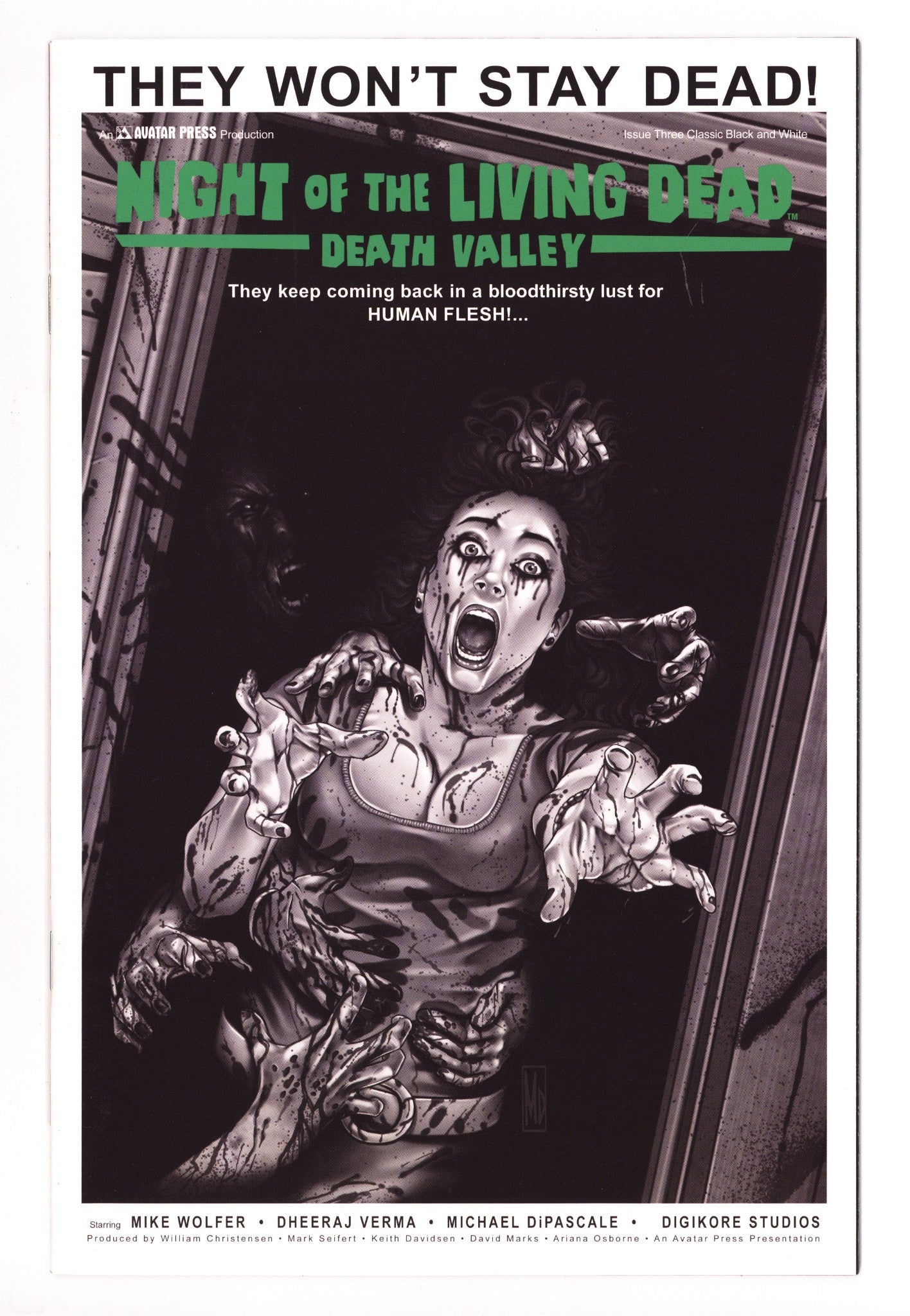 Night of the Living Dead: Death Valley 3 Mid Grade (2011) DiPascale Classic B&W Variant 