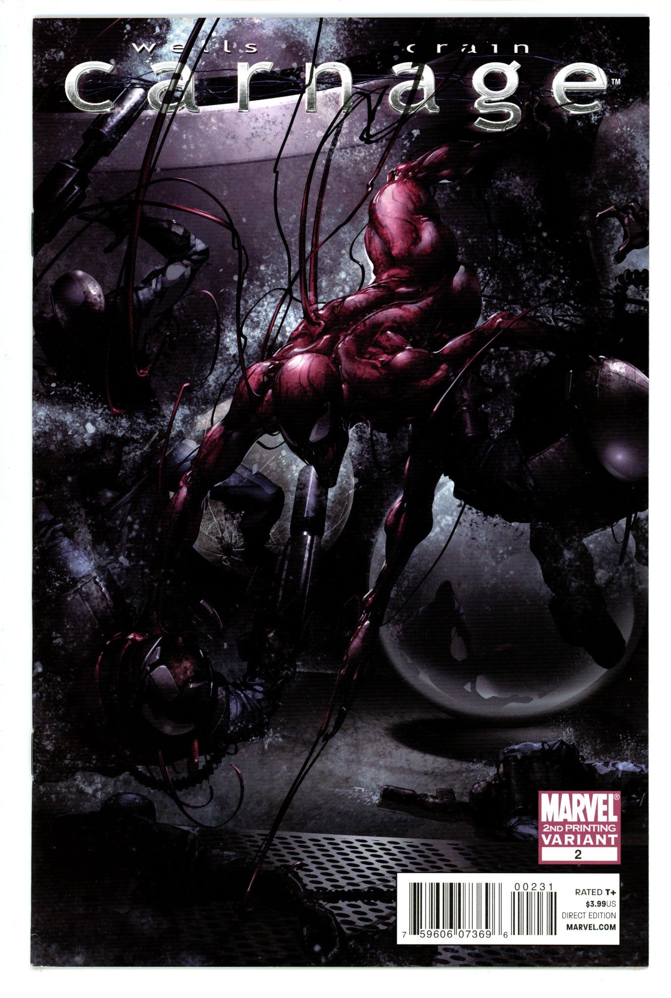 Carnage Vol 1 2 VF+ (8.5) (2011) 2nd Print 