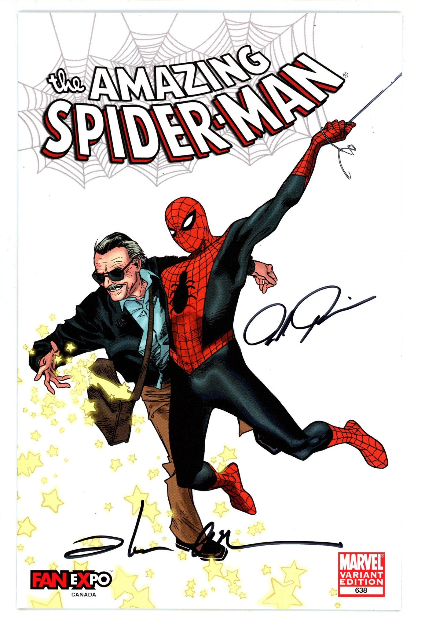 The Amazing Spider-Man Vol 2 638 NM- (9.2) (2010) Coipel Convention Variant Signed x2 Cover Stuart Immonen 