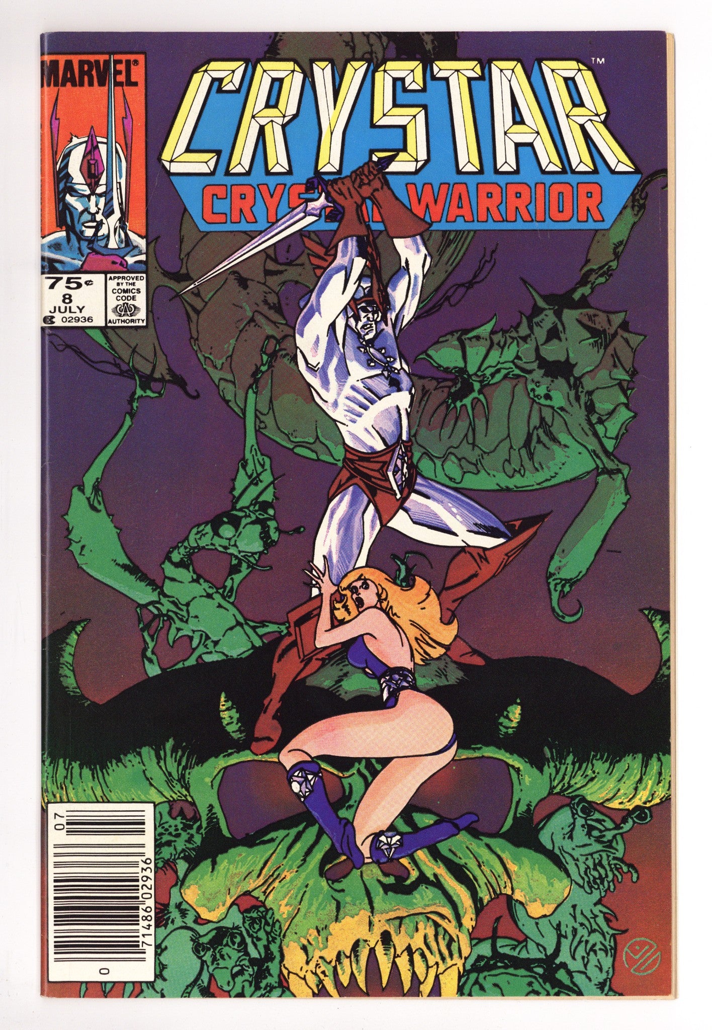 The Saga of Crystar, Crystal Warrior 8 VF+ (8.5) (1984) Canadian Price Variant 