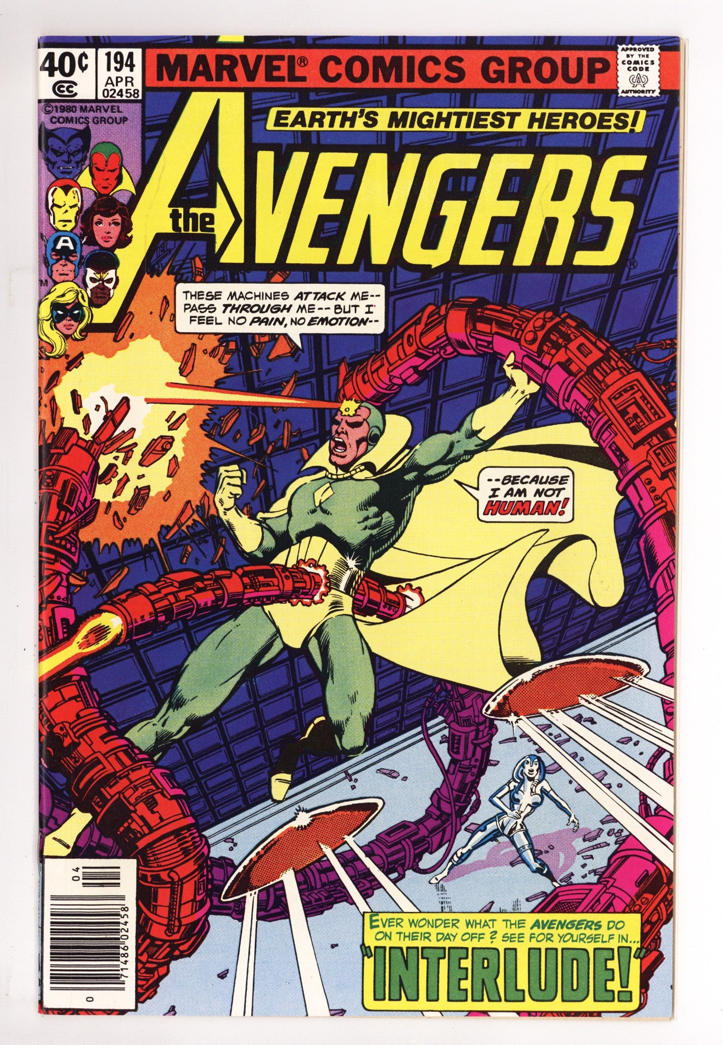 The Avengers Vol 1 194 NM- (9.2) (1980) Newsstand 