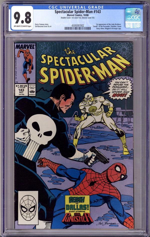 The Spectacular Spider-Man Vol 1 143 CGC 9.8 (NM/M) Double Cover (1988)