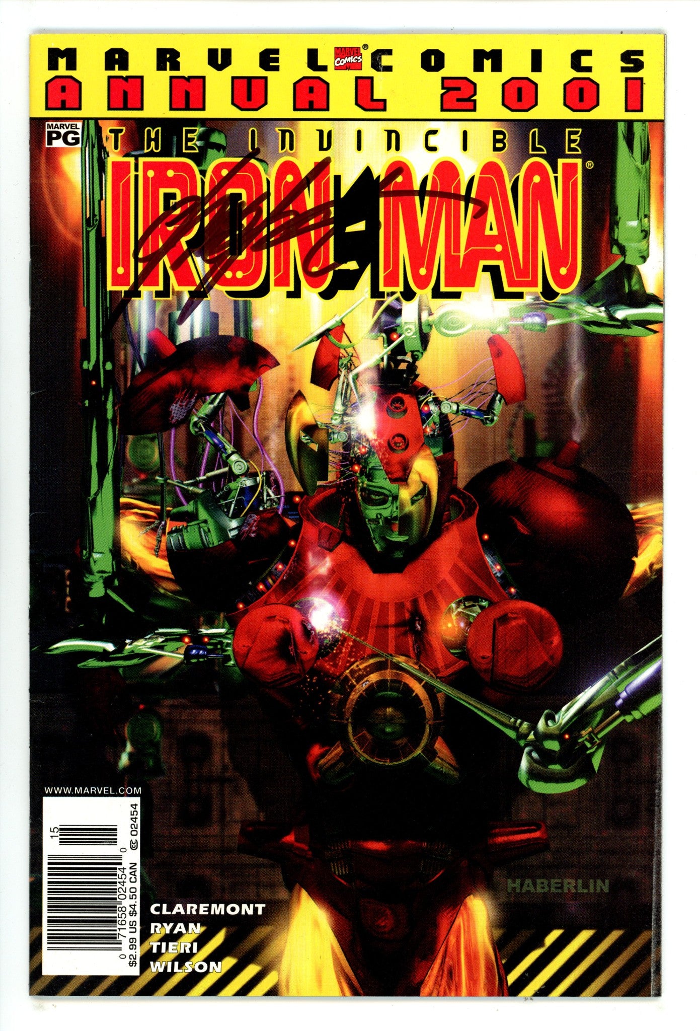 Iron Man 2001 [nn] FN (6.0) (2001) Newsstand Signed x1 Cover Chris Claremont 