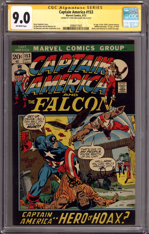 Captain America Vol 1 153 CGC 9.0 (VF/NM) (1972) Signed x1 Cover Steve Englehart