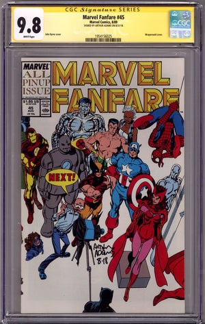 Marvel Fanfare Vol 1 45 CGC 9.8 (NM/M) (1989) Signed x1 Cover Art Adams
