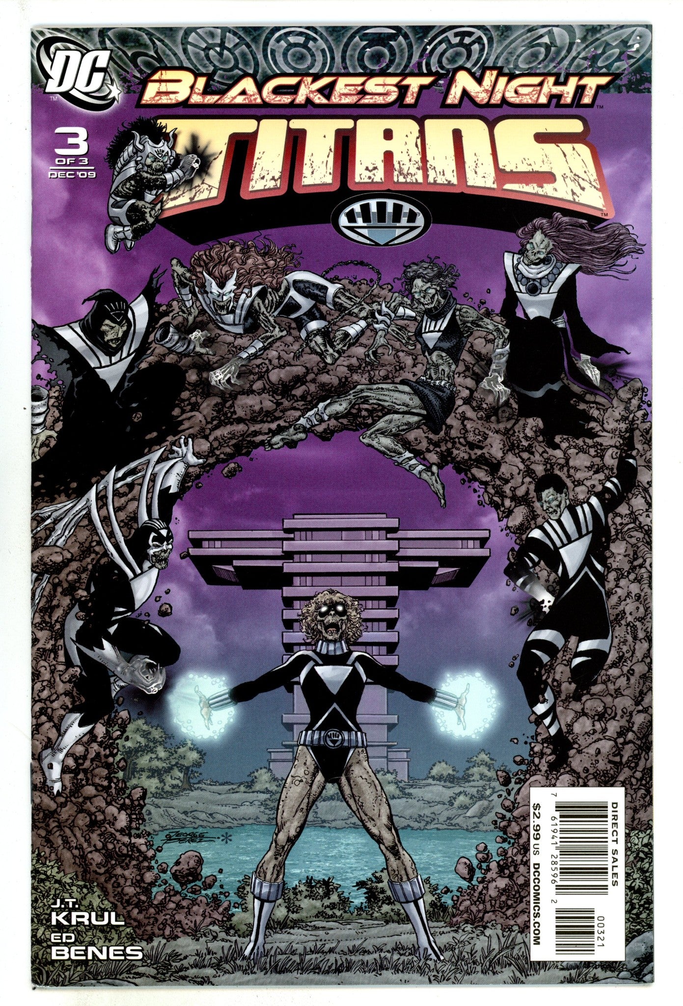 Blackest Night: Titans 3 NM- (9.2) (2009) Perez Variant 