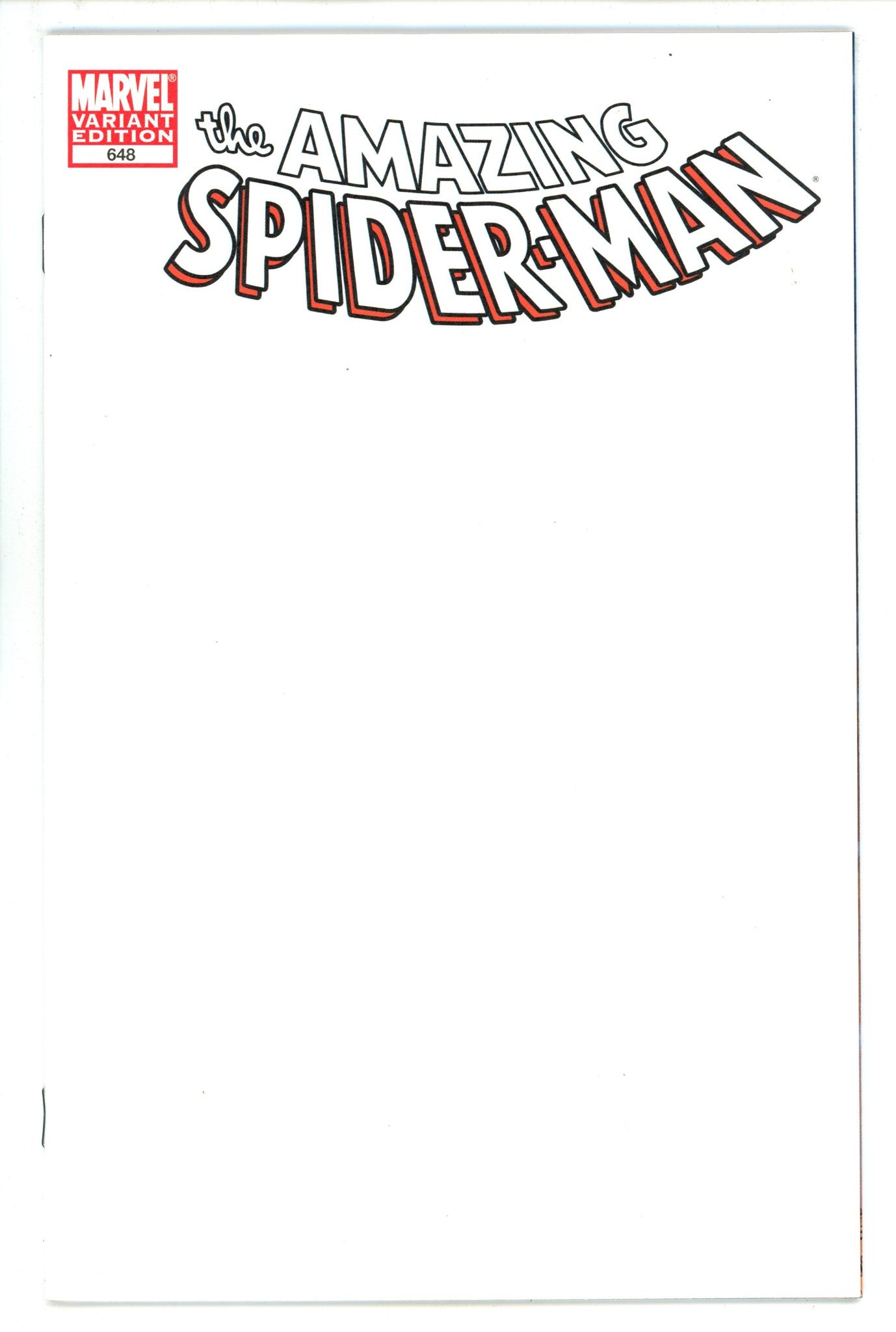The Amazing Spider-Man Vol 2 648 VF (8.0) (2011) Blank Variant 