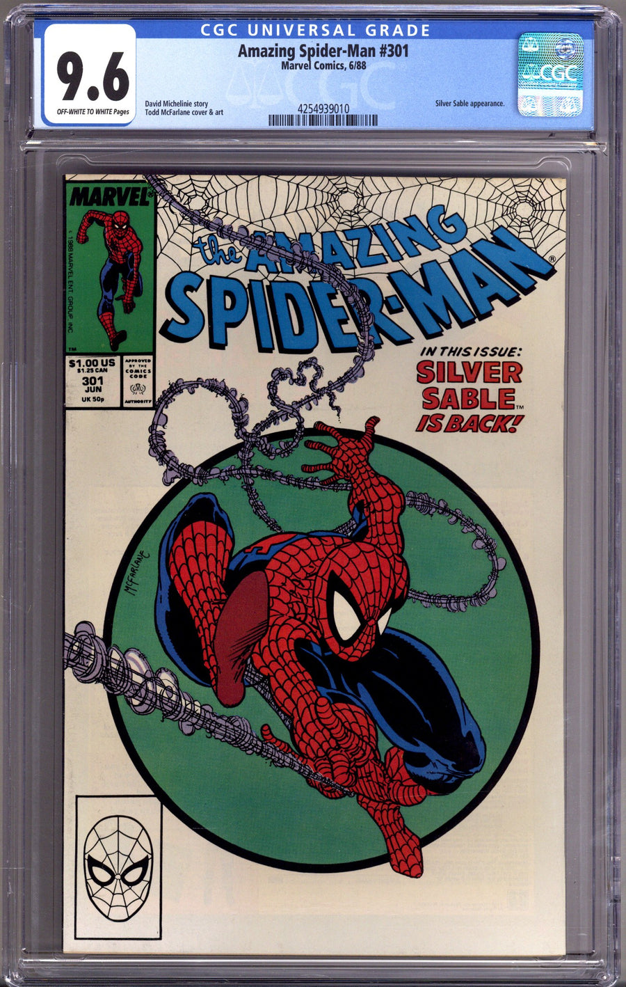 The Amazing Spider-Man Vol 1 301 CGC 9.6 (NM+) (1988) 