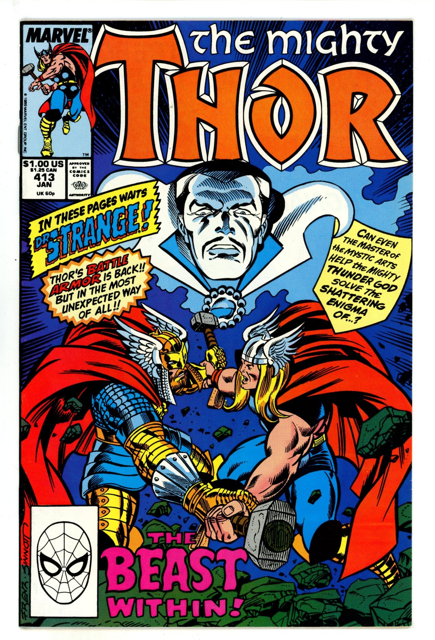 Thor Vol 1 413  High Grade   (1990)        