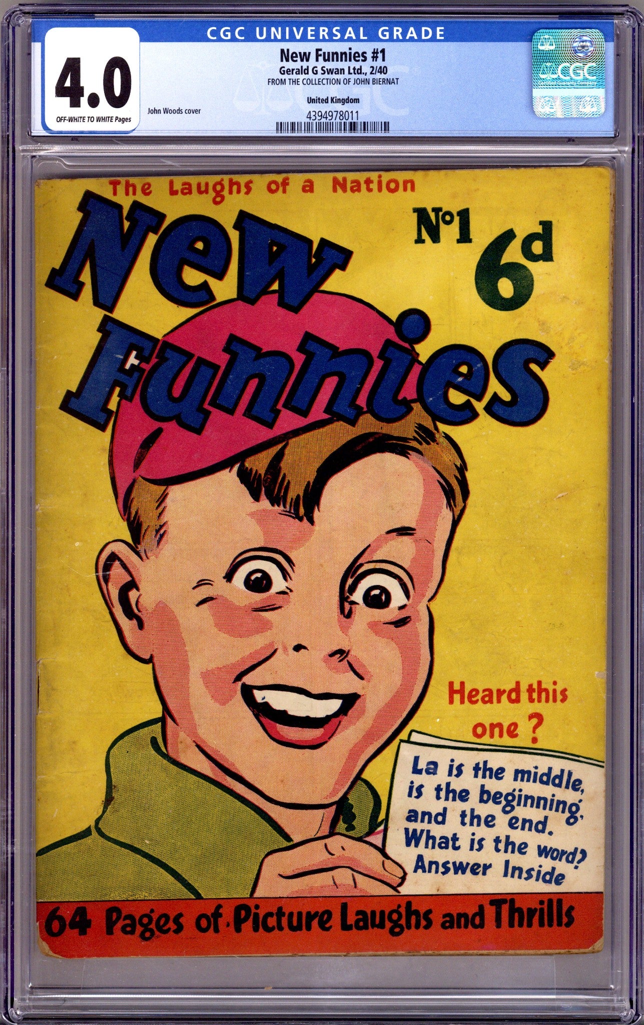 New Funnies 1 CGC 4.0 (VG) (1940)