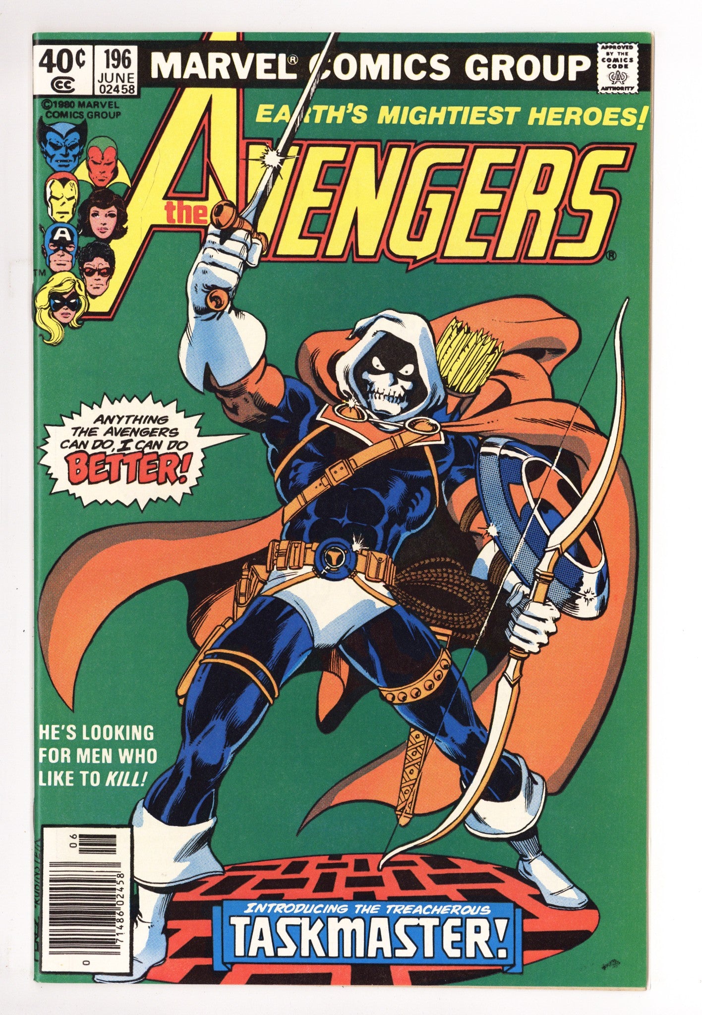 The Avengers Vol 1 196 NM- (9.2) (1980) Newsstand 
