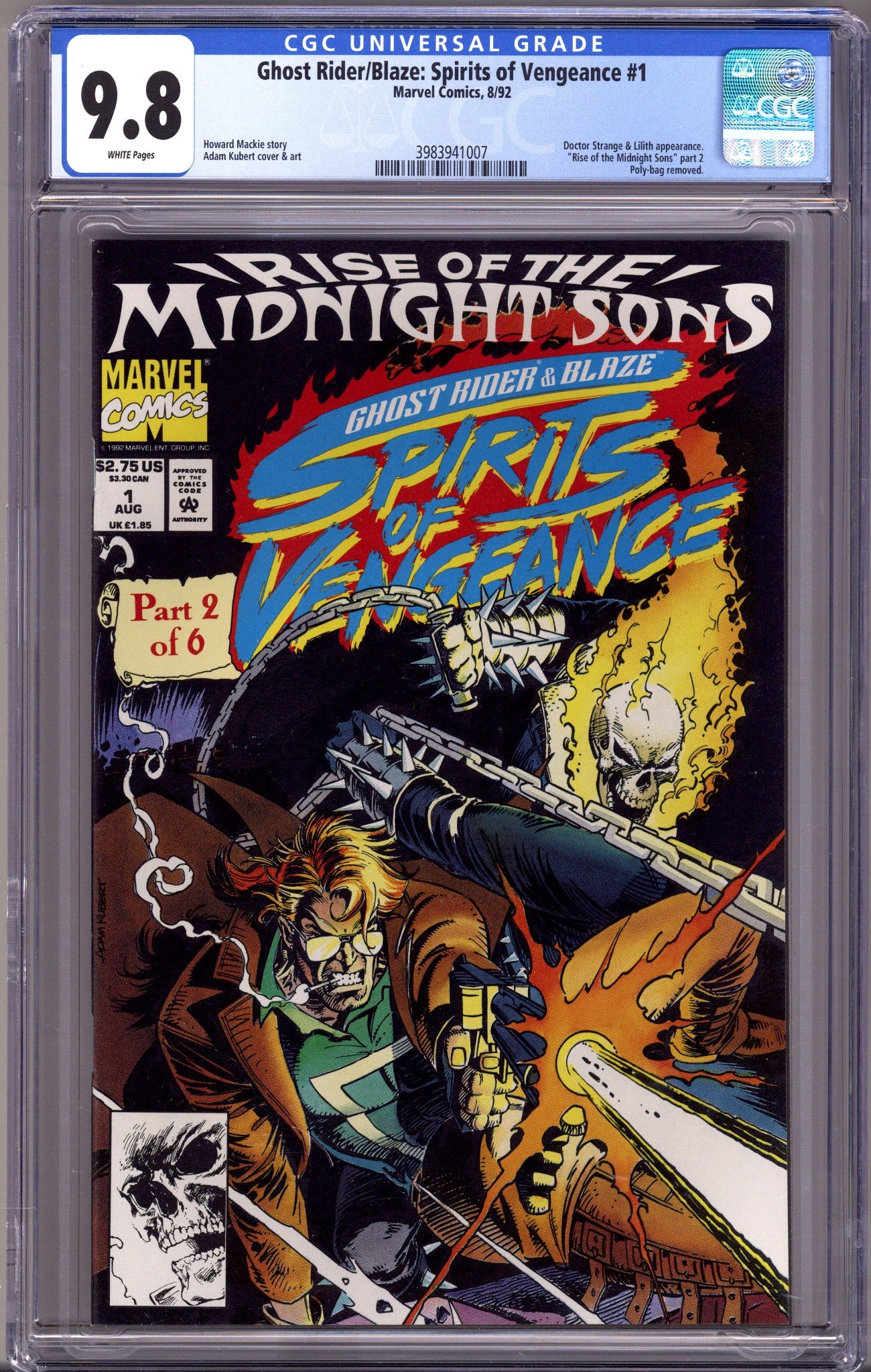 Ghost Rider / Blaze: Spirits of Vengeance 1 CGC 9.8 (NM/M) (1992) 