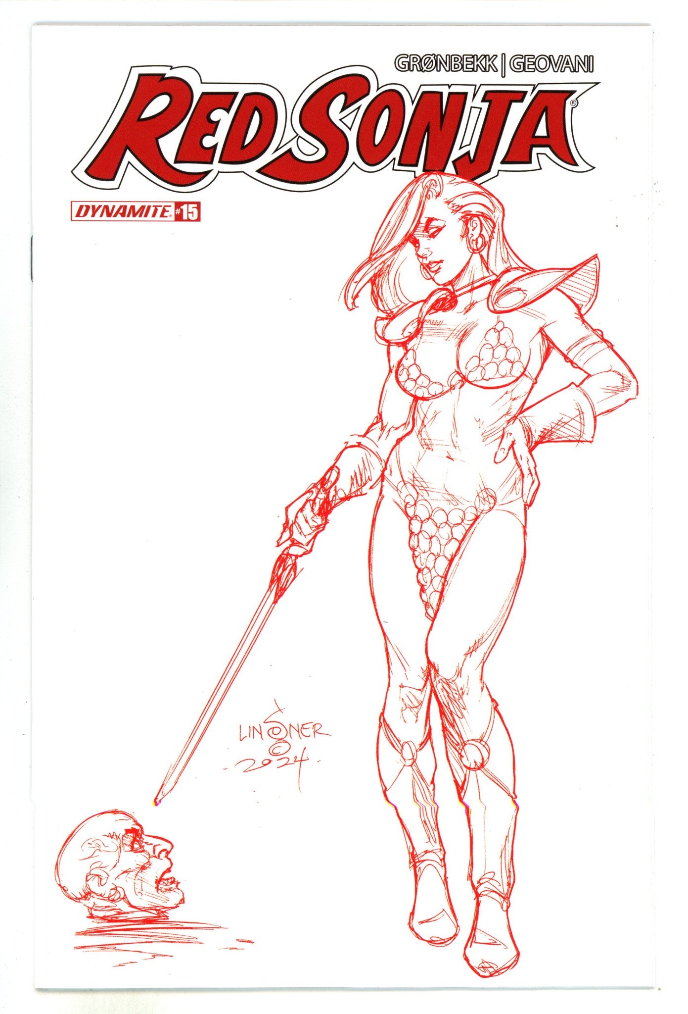 Red Sonja Vol 7 15 Linsner  Red Ink Incentive Variant  (2024)