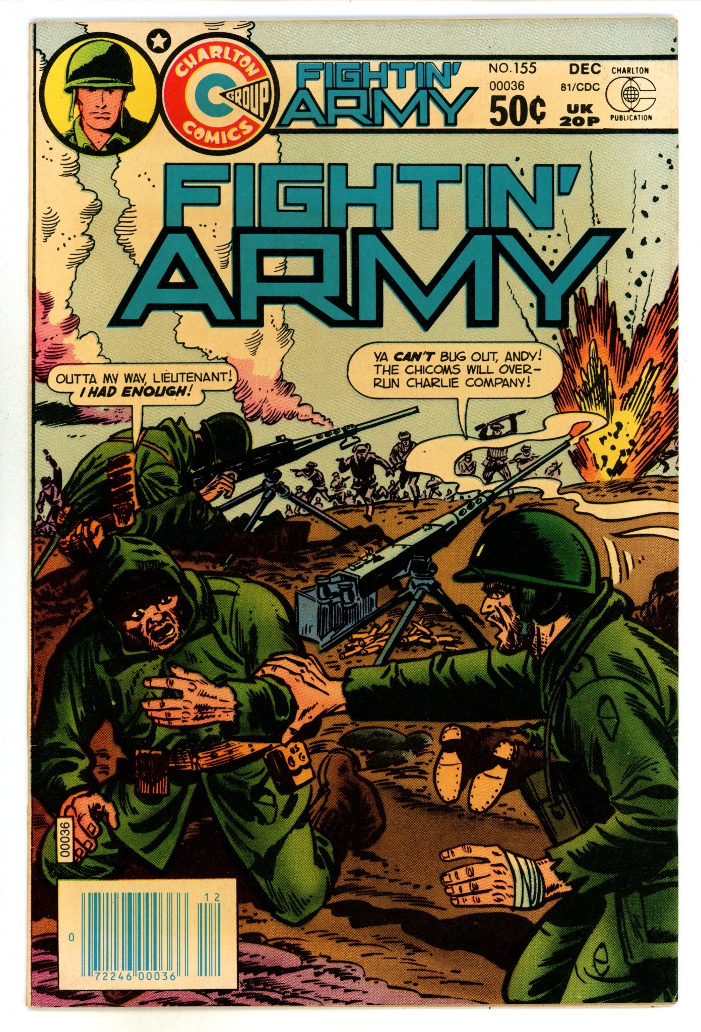 Fightin' Army 155 VF- (7.5) (1981) 
