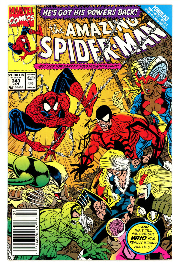 The Amazing Spider-Man Vol 1 343 FN+ (6.5) (1991) Newsstand