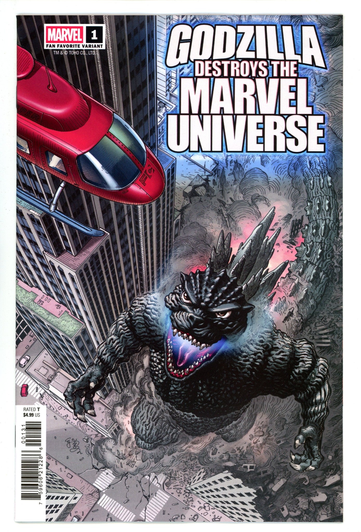 Godzilla Destroys The Marvel Universe 1 Su Variant (2025)