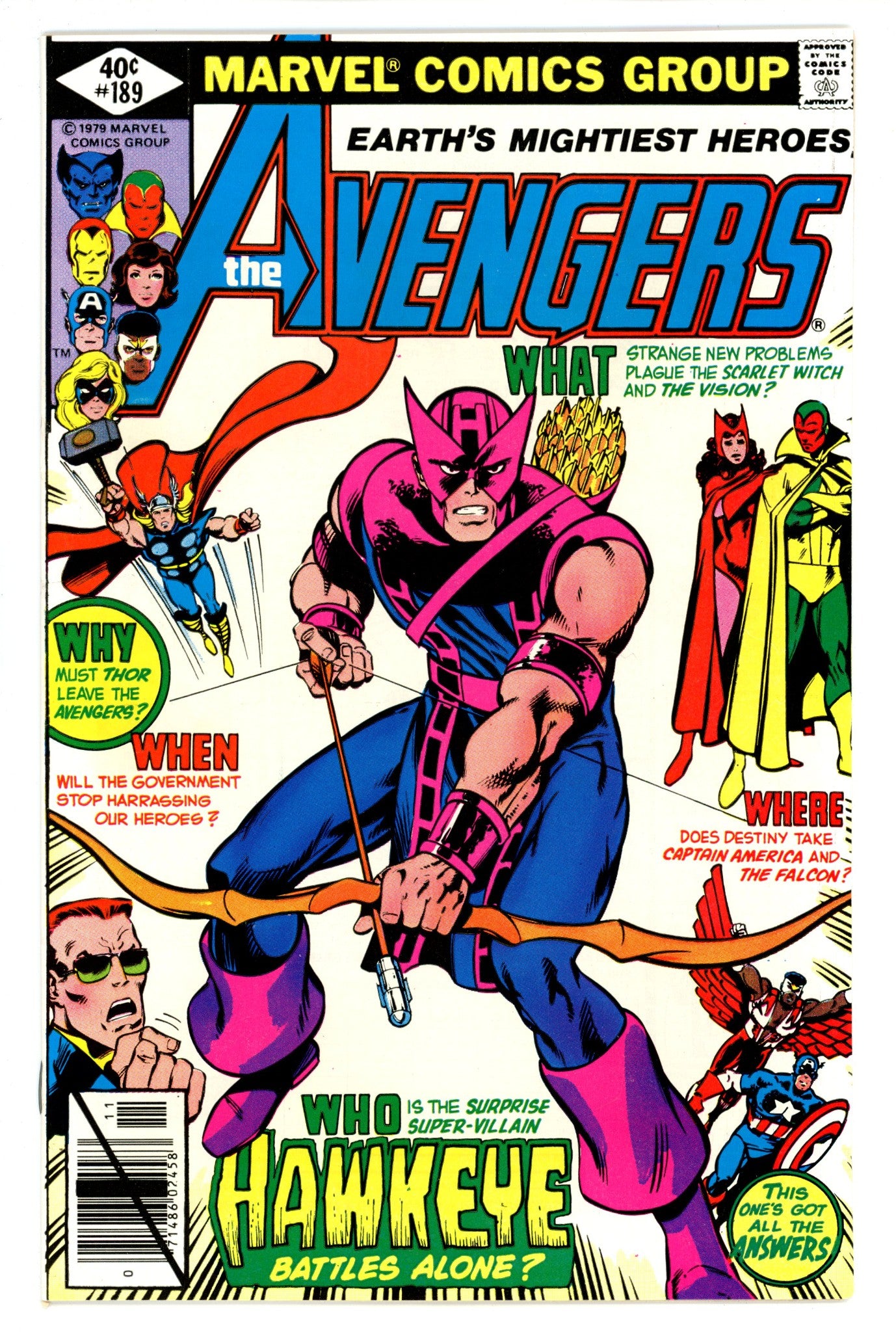 The Avengers Vol 1 189 VF (8.0) (1979) 