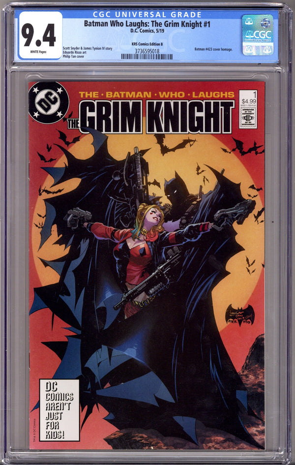 The Batman Who Laughs: The Grim Knight 1 CGC 9.4 (NM) (2019) Tan Homage Exclusive Variant