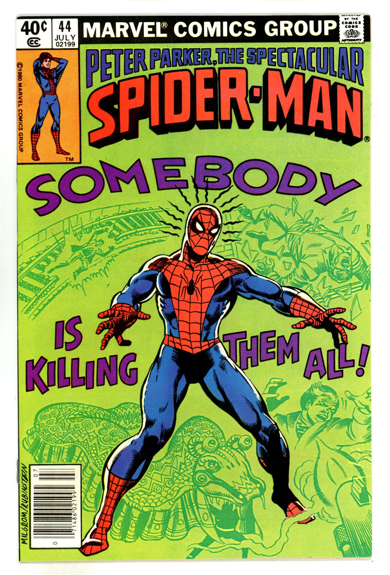 The Spectacular Spider-Man Vol 1 44  VF (8.0)  (1980)  Newsstand  