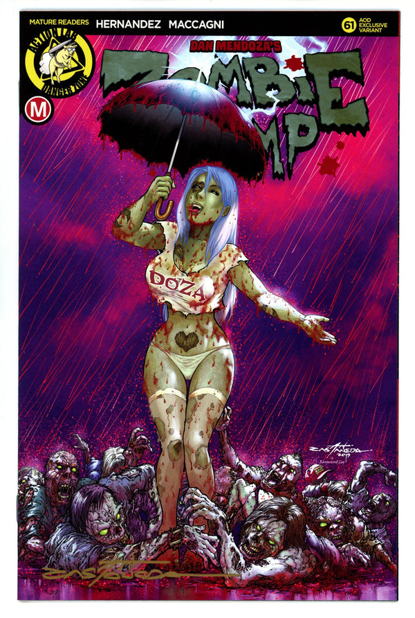 Zombie Tramp Vol 3 61 NM- (9.2) (2019) Castaneda Exclusive Variant Signed x1 Cover Oliver Castaneda