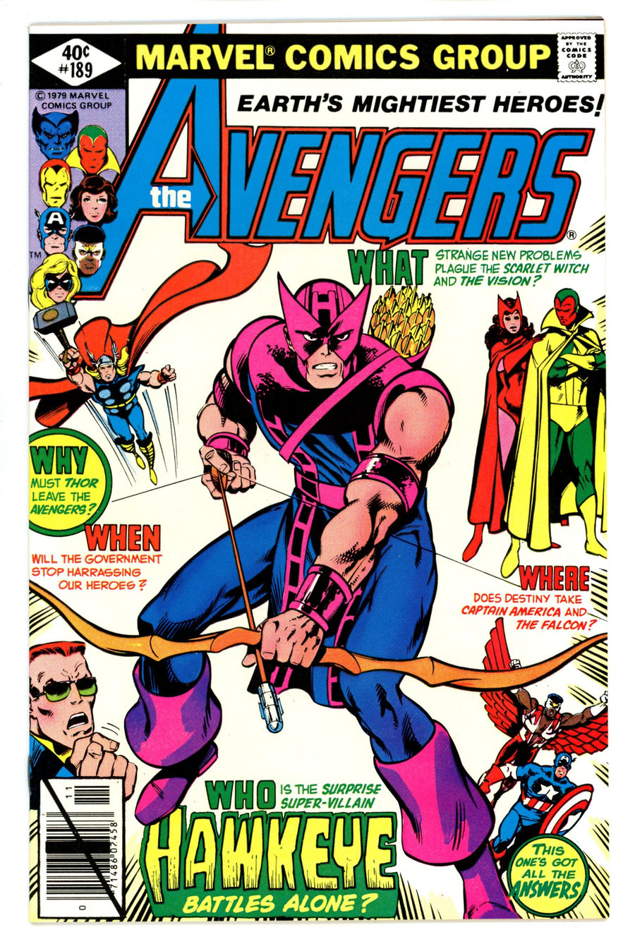 The Avengers Vol 1 189 VF+ (8.5) (1979) 
