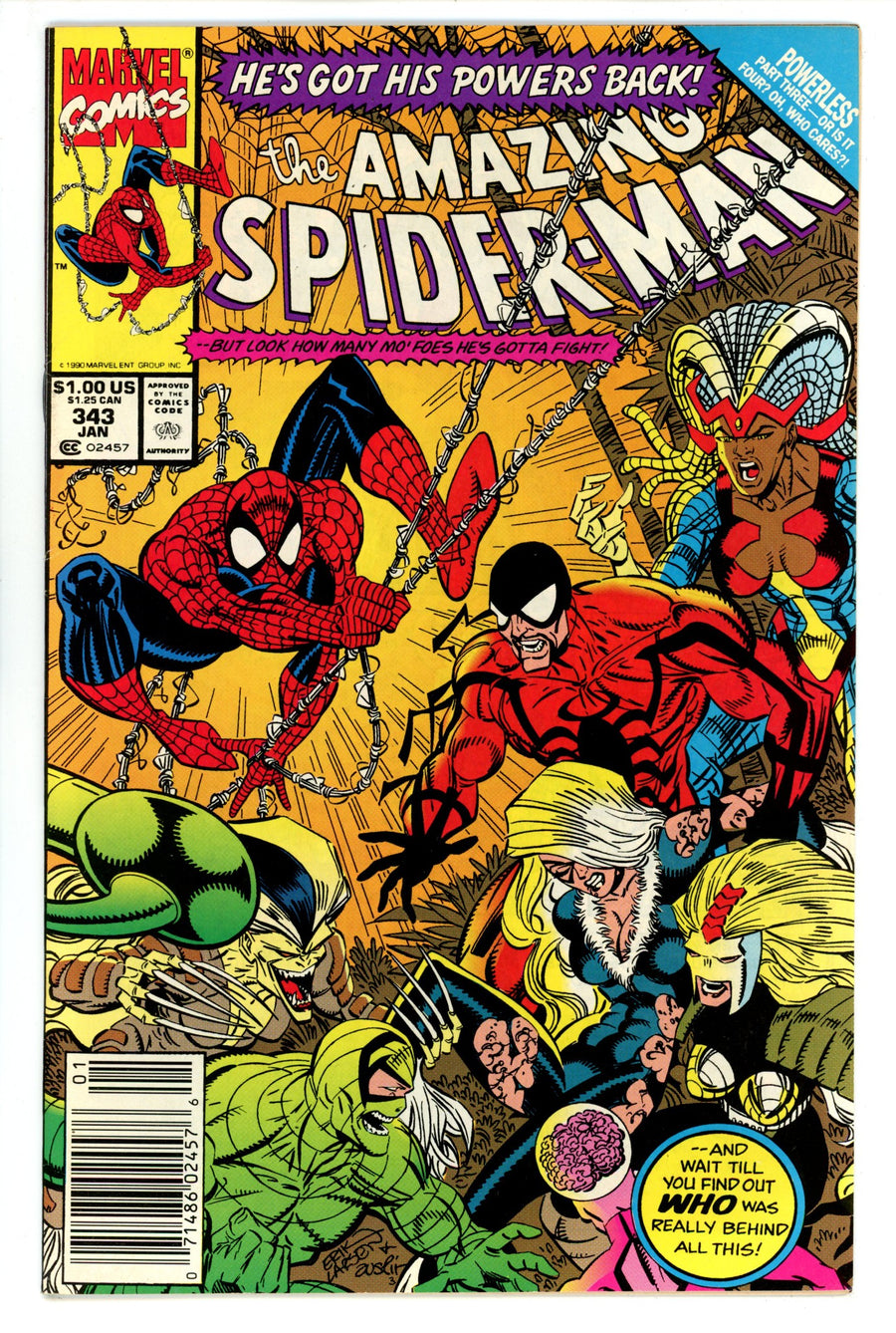 The Amazing Spider-Man Vol 1 343 FN/VF (7.0) (1991) Newsstand 
