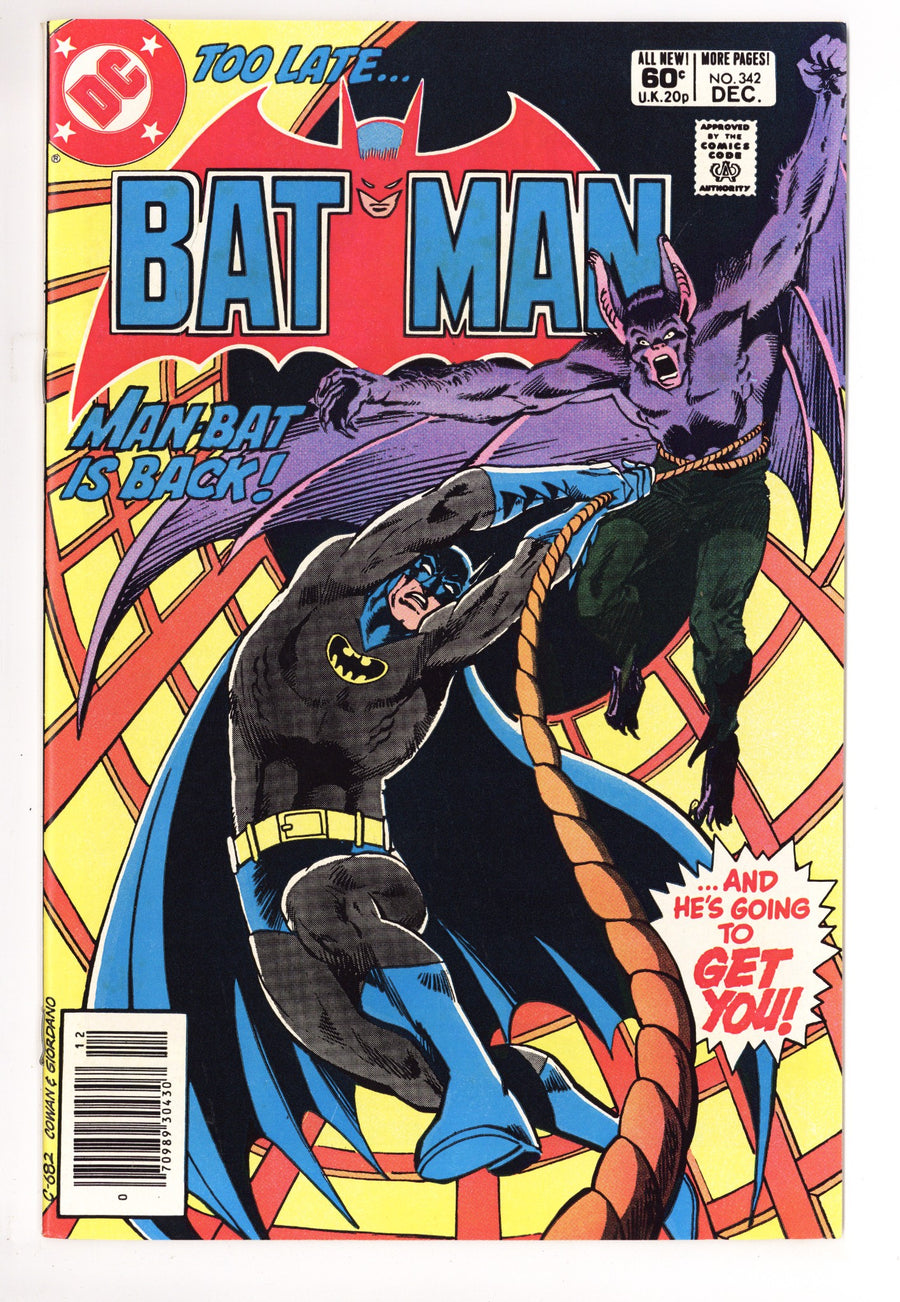 Batman Vol 1 342 NM- (9.2) (1981) Newsstand 