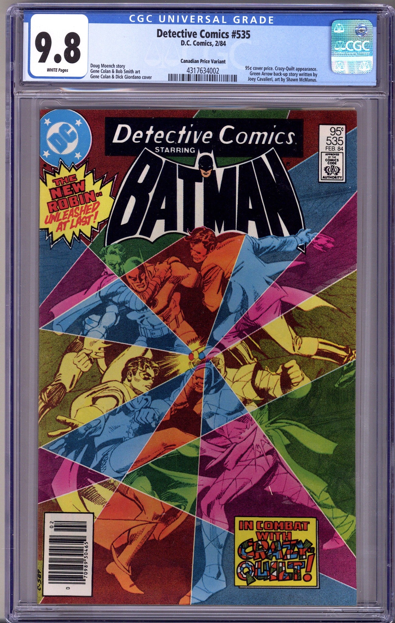 Detective Comics Vol 1 535 CGC 9.8 (NM/M) (1984) Canadian Price Variant