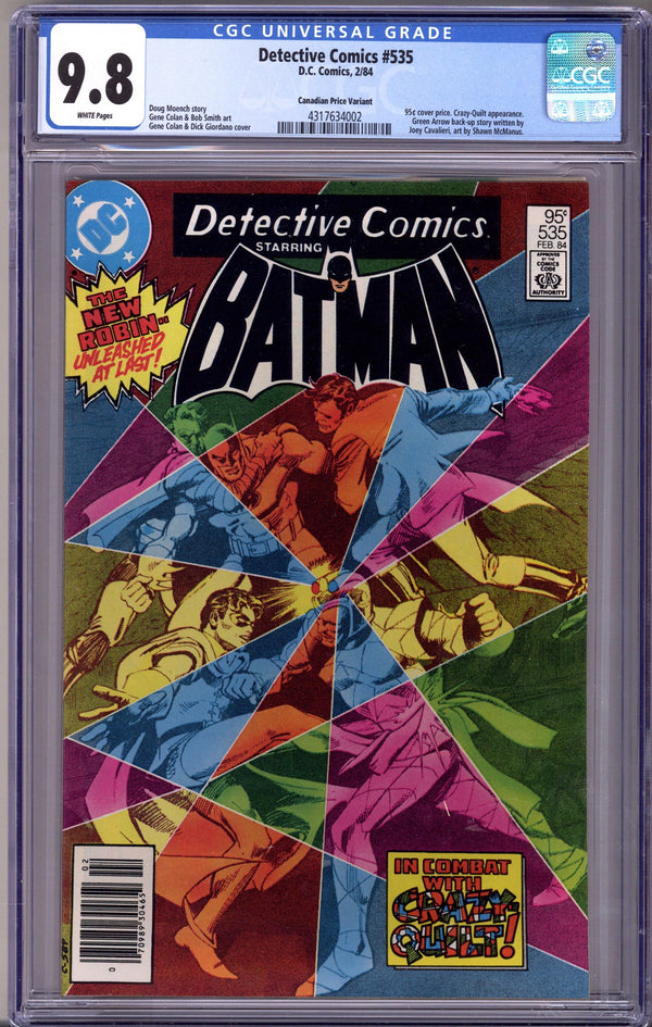 Detective Comics Vol 1 535 CGC 9.8 (NM/M) (1984) Canadian Price Variant