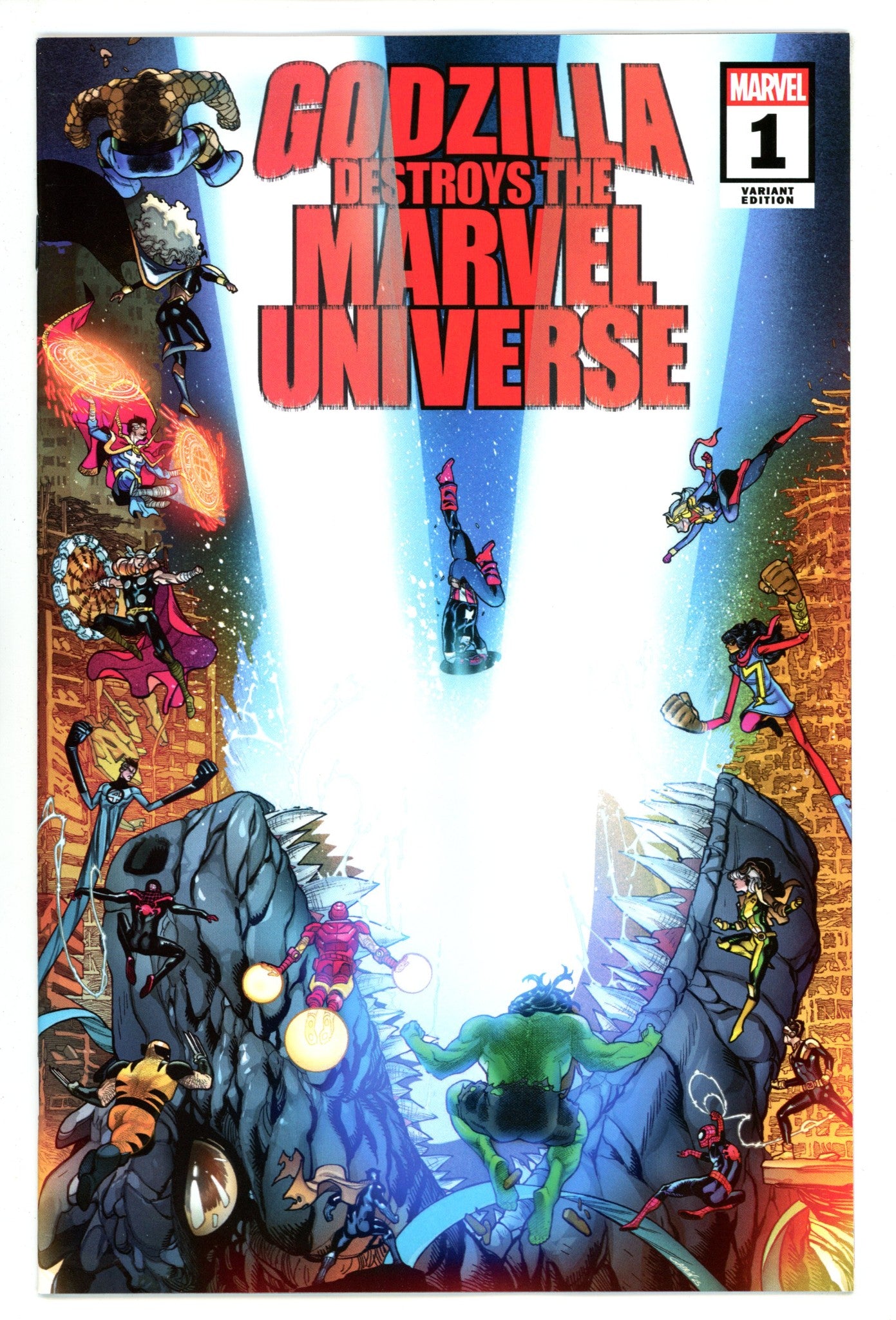 Godzilla Destroys The Marvel Universe 1 Garrón Variant (2025)