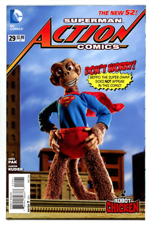 Action Comics Vol 2 29 NM- (9.2) (2014) Robot Chicken Incentive Variant