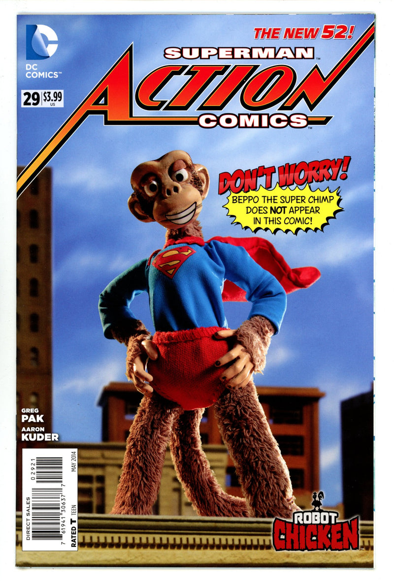 Action Comics Vol 2 29 NM- (9.2) (2014) Robot Chicken Incentive Variant 