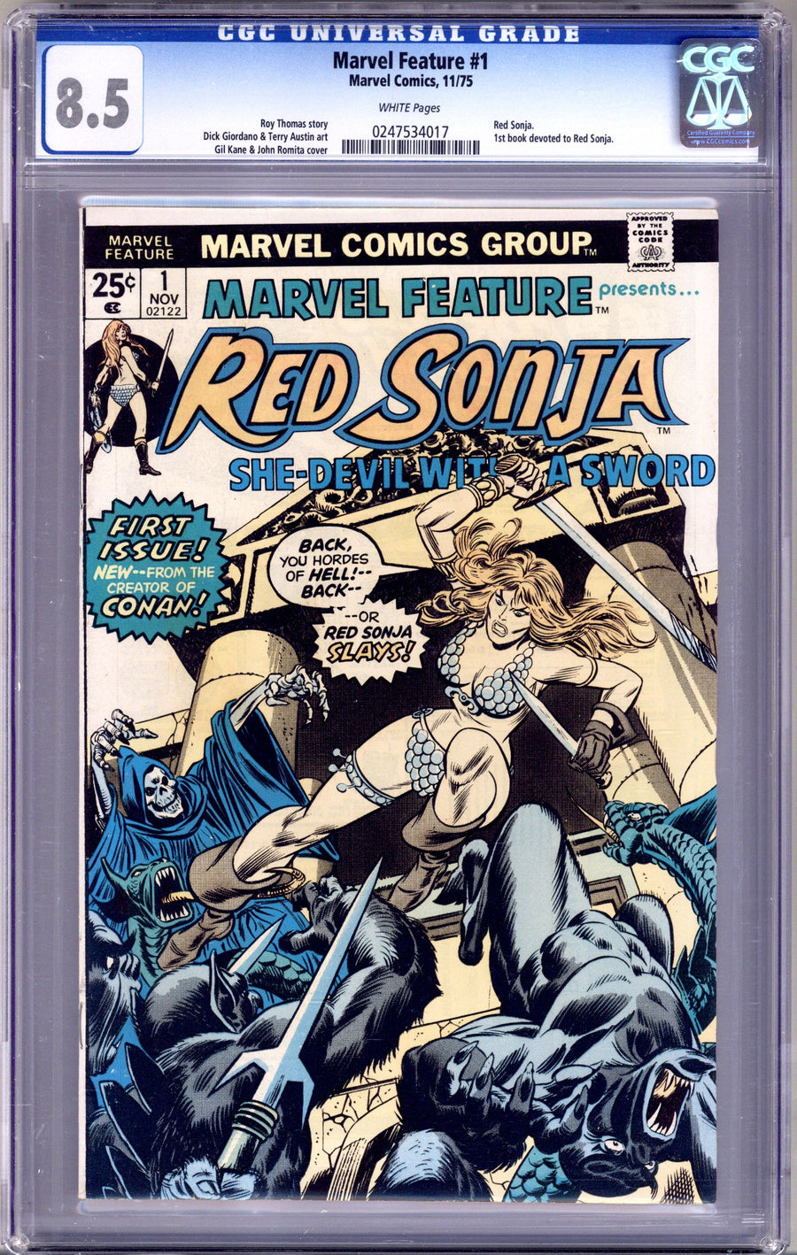 Marvel Feature Vol 2 1 CGC 8.5 (VF+) Sunfaded (1975) 