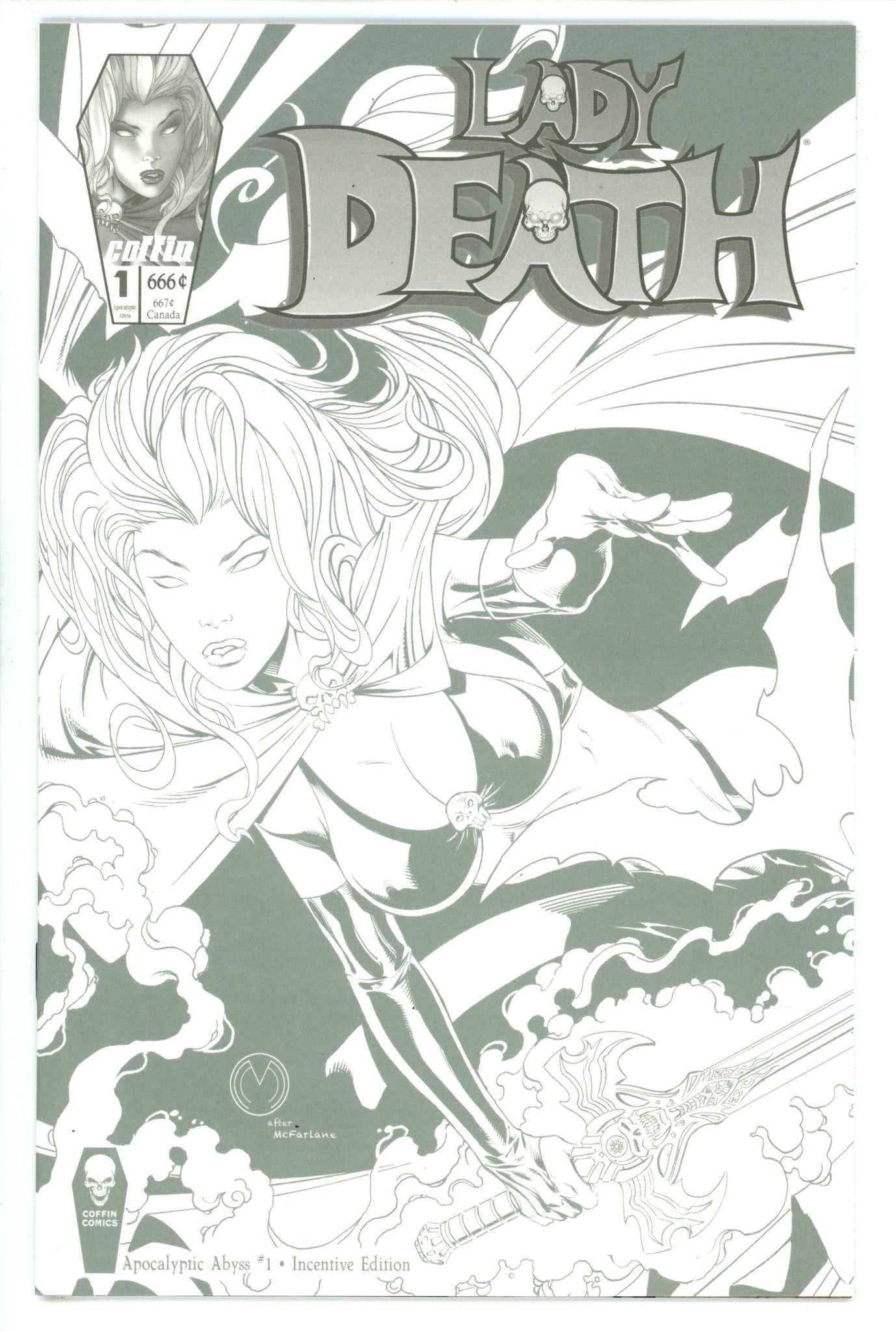 Lady Death: Apocalyptic Abyss 1 NM (9.4) (2019) Mychaels Homage Incentive Variant 